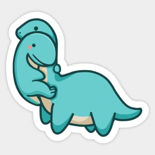 Cute T-rex hugging Long Neck Dinosaur Sticker